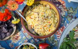 Saffron Shiitake Rice Salad Photo by Seneca Shahara Brand/Kimberton Whole Foods Cookbook