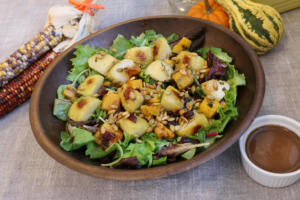 Autumn Green Salad with Maple Balsamic Dressing